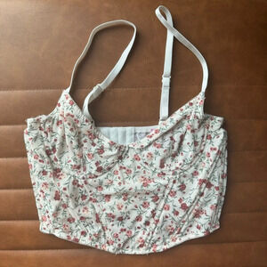 Francesca’s Lola Ditsy Floral Mesh Corset Top